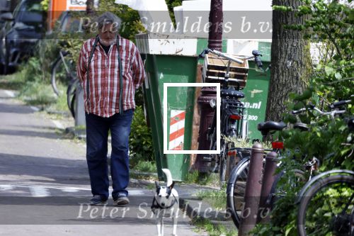 Amsterdam, 18 Mei 2023
Hans v d Togt wandelend met zijn hondje door Amsterdam
