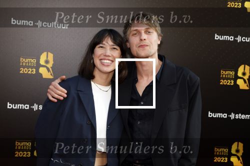 Amsterdam 22 mei 2023
Uitreiking Buma awards in Tuschinski Amsterdam.
Meau Hewitt met haar partner Jesper de Jonge