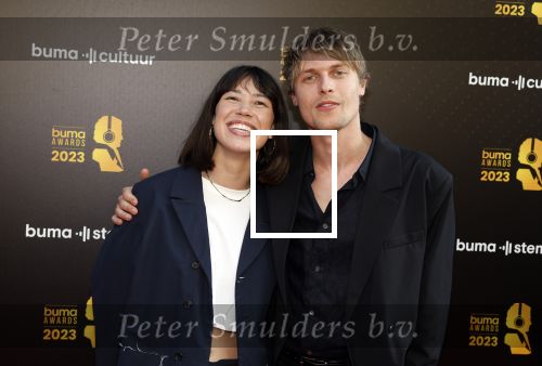 Amsterdam 22 mei 2023
Uitreiking Buma awards in Tuschinski Amsterdam.
Meau Hewitt met haar partner Jesper de Jonge