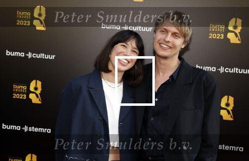 Amsterdam 22 mei 2023
Uitreiking Buma awards in Tuschinski Amsterdam.
Meau Hewitt met haar partner Jesper de Jonge