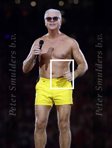 Amsterdam 25 mei 2024
Dries Roelvink treedt op in een gele zwembroek tijdens het toppers concert in de Johan Cruijff arena