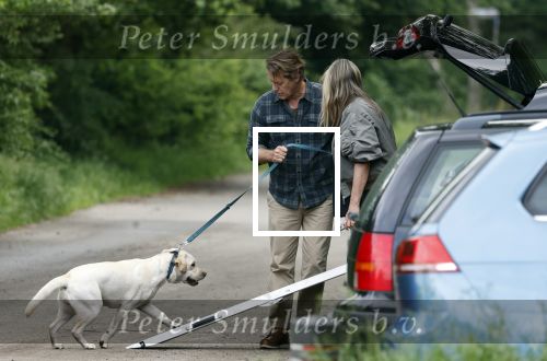 Blaricum 25 mei 2024
Linda de Mol en haar vriend Jeroen Rietbergen gaan met hun twee labradors wandelen op de hei bij Blaricum .