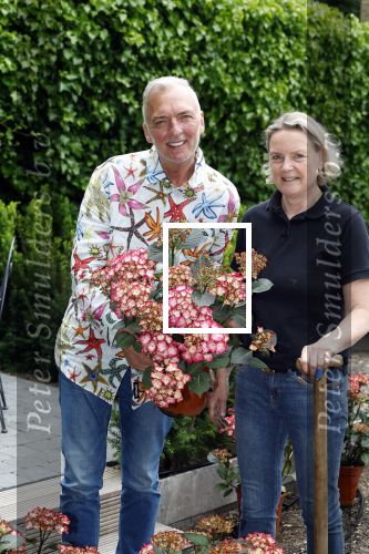 Noordwijk 24 mei 2024
Erica Meiland en Martien Meiland planten bijzondere hortensiaâ€™s in de tuin van hun Boutique Pension Code RosÃ©.