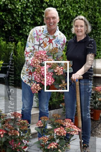 Noordwijk 24 mei 2024
Erica Meiland en Martien Meiland planten bijzondere hortensiaâ€™s in de tuin van hun Boutique Pension Code RosÃ©.