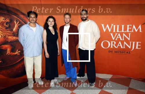 Delft 24 april 2025
Cast presentatie Willem van Oranje.  Roben Mitchell van den Dungen Bille, actrice Sofia Ferri, regisseur Theu Boermans Theu Boermans, acteur Joris Smit en Sjoerd Spruij