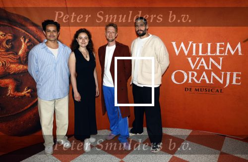 Delft 24 april 2025
Cast presentatie Willem van Oranje.  Roben Mitchell van den Dungen Bille, actrice Sofia Ferri, regisseur Theu Boermans Theu Boermans, acteur Joris Smit en Sjoerd Spruij