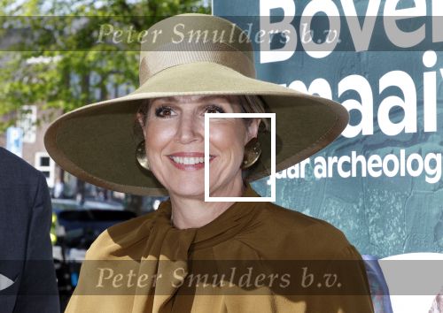 Leiden 22 april 2025
Koningin Maxima bij de opening van de tentoonstelling â€˜Boven het maaiveld â€“ 25 jaar archeologische vondstenâ€™ in het Rijksmuseum van Oudheden in Leiden.