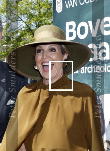 Leiden 22 april 2025
Koningin Maxima bij de opening van de tentoonstelling â€˜Boven het maaiveld â€“ 25 jaar archeologische vondstenâ€™ in het Rijksmuseum van Oudheden in Leiden.