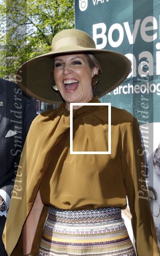 Leiden 22 april 2025
Koningin Maxima bij de opening van de tentoonstelling â€˜Boven het maaiveld â€“ 25 jaar archeologische vondstenâ€™ in het Rijksmuseum van Oudheden in Leiden.