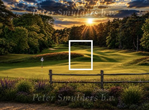 Eindhovensche Golf Hole 18 en oefengreef Karikatuur