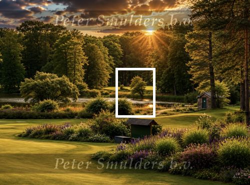 Eindhovensche Golf Hole 18 en oefengreef Karikatuur