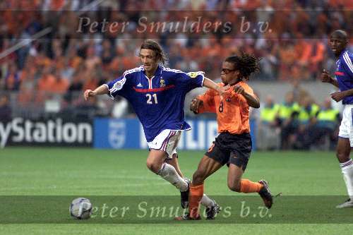 Amsterdam 21 juni 2000 euro 2000
Nederland-Frankrijk 3-2
Edgar Davids en Dugarry
Europees Kampioenschap voetbal 2000