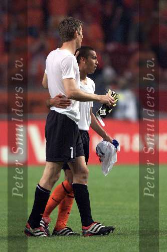Amsterdam 11 juni 2000
Nederland-Tjechie 1-0 tijdens EK
Edwin vd Sar en Giovanni v Bronckhorst blij
Europees Kampioenschap Voetbal 2000