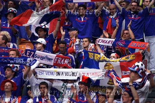 Amsterdam, 21 juni 2000    Euro 2000
Nederland-Frankrijk, eindstand 3-2
Franse supporters
Europees Kampioenschap Voetbal 2000