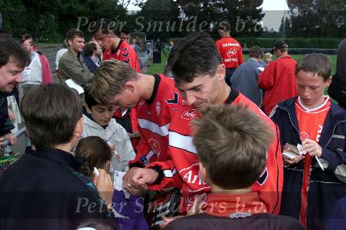 Landgraaf 6 juni 2000
Training Denemarken met Jan Heintze, Jon Dahl Tomasson en Jesper Gronkjaer
Europees Kampioenschap Voetbal 2000