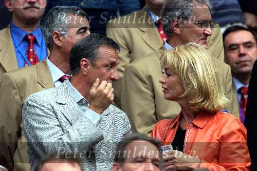 Amsterdam 11 juni 2000
Nederland-Tjechie 1-0 tijdens EK
Johan Cruyff en Danny Cruyff
Europees Kampioenschap Voetbal 2000