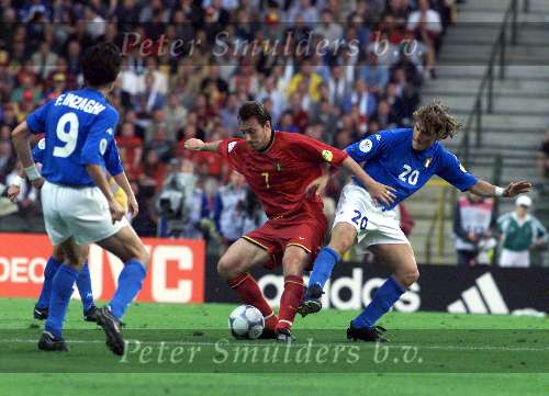 Brussel, 14 juni 2000
Belgie-Italie, eindstand 0-2
7 Marc Wilmots en 20 Francesco Totti