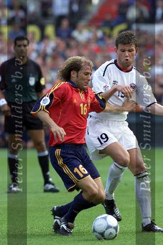 Spanje-Noorwegen, eindstand 0-1
Rotterdam, 13 juni 2000
Gaizka Mendieta en Eirik Bakke
Europees Kampioenschap Voetbal 2000