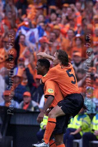 Rotterdam, 25 juni 2000   Euro 2000
Nederland-Yougoslavie, eindstand 6-1
4 doelpunten Patrick kluivert en 
Boudewijn Zenden en Patrick kluivert na zijn vierde doelpunt
Europees Kampioenschap Voetbal 2000