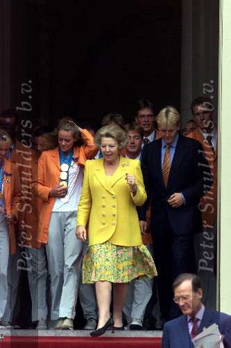 Den Haag 4 oktober 2000
Huldiging van de medaillewinnars  Olympische spelen door Koningin Beatrix en Prins Willem Alexander.
Inge de Bruijn