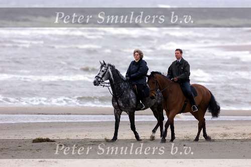 Noordwijk 5 mei 2000
Koningin Beatrix tijdens het paardrijden op het strand van Noordwijk