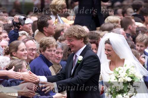 Utrecht 8 juli 2000
Trouwen  Prins Bernhard Jr en Annette Sekreve in domtoren in Utrecht.