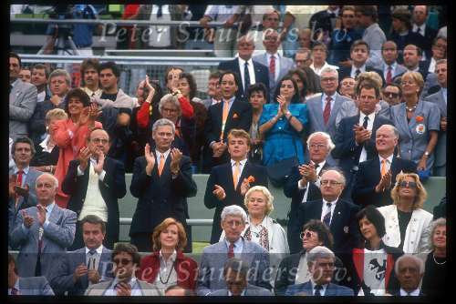 Munchen, 25 juni 1988 Finale Europees Kampioenschap 
Finale Nederland-Rusland, eindstand 2-0
Prins Friso minister v d Broek