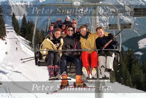 4 Januari 1999
v.l.n.r. Prinses Marilene, Prins Maurits, Prins Friso en Prins Pieter Christiaan tijdens hun wintersport  in Leogang