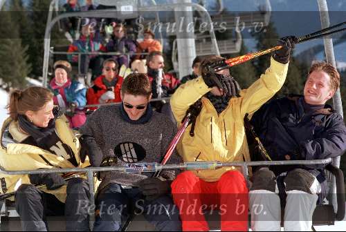 4 Januari 1999
v.l.n.r. Prinses Marilene, Prins Maurits, Prins Friso en Prins Pieter Christiaan tijdens hun wintersport  in Leogang