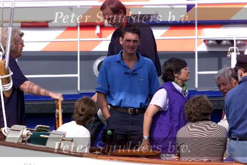 Muiden 4 Juli 1999
Koningin Beatrix varen op de groene drack met Prins Maurits en Prinses Marilene