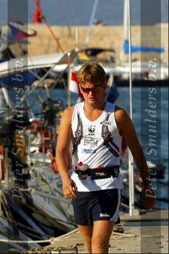 Porto Ercole 20 juli 2003
Prins Pieter Christiaan tijdens het trimmen
