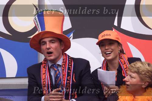 Amsterdam EK 2000 Voetbal
Prins Maurits en Prinses Marilene op de tribune