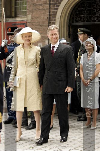 Den Haag 12 juni 2004
Doop Prinses Amalia in grote kerk Den Haag.
Prins Filip van Belgie en zijn vrouw Prinses Mathilde