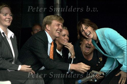 Amsterdam 23 juni 2004
Olympische fakkel in Amsterdam. 
Prins Willem Alexander Inge de Bruijn  Erica Terpstra en Elsemieke Havinga.