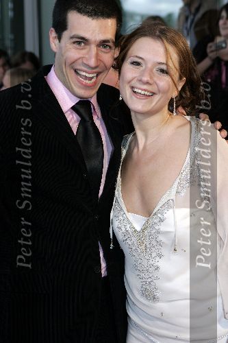 Rotterdam 6 juni 2005
Uitreiking Johnny Kraaykamp Musical awards.
Celine Purcell met vriend