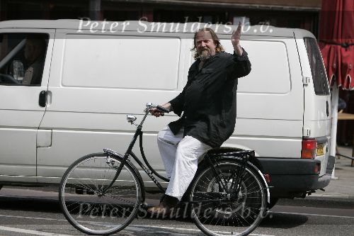 Amsterdam 1 juni 2005
Henk Schiffmacher op de fiets