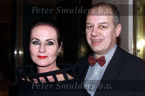Amsterdam 11maart 2000
Modeshow van Mart Visser bij het Hilton hotel.
Ans Marcus met haar vriend