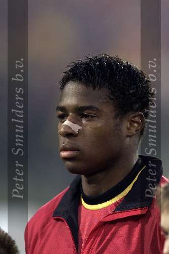 Brussel, 29 maart 2000
Belgie-Nederland, eindstand 2-2 in het Koning Boudewijn stadion vriendschappelijk wedstrijd
Emile Mpenza