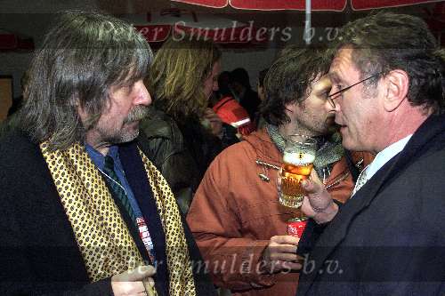 Brussel, 29 maart 2000
Belgie-Nederland, eindstand 2-2 in het Koning Boudewijn stadion vriendschappelijk wedstrijd
Frits Korbach met Johan Derksen