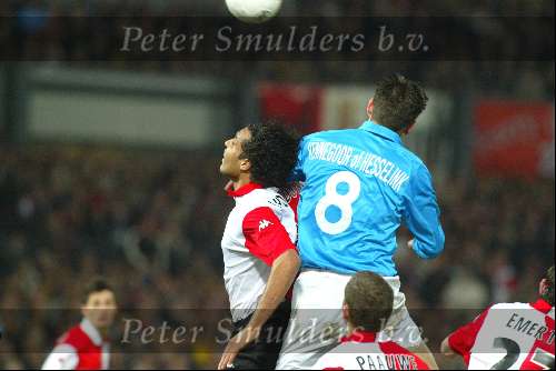 Rotterdam 21 maart 2002
Feyenoord-PSV 1-1 kwartfinale uefa cup
Jan Vennegoor of Hesselink en Pierre v Hooijdonk