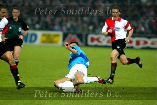 Rotterdam 21 maart 2002
Feyenoord-PSV 1-1 kwartfinale uefa cup
Wilfred Bouma