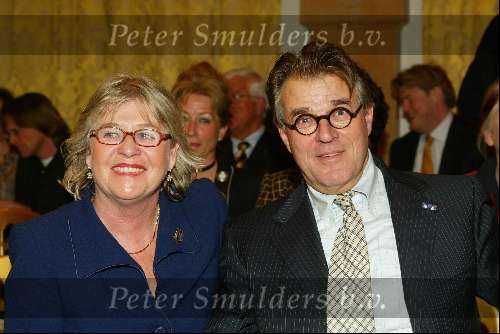 Amsterdam 10 maart 2003
Modeshow Frans Molenaar in amstel hotel.
jeroen krabbe met vrouw