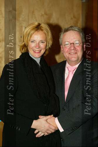 Amsterdam 13 maart 2004
Modeshow Mart Visser in het Hilton. Marijke Schaaphok en haar man Guido Maas