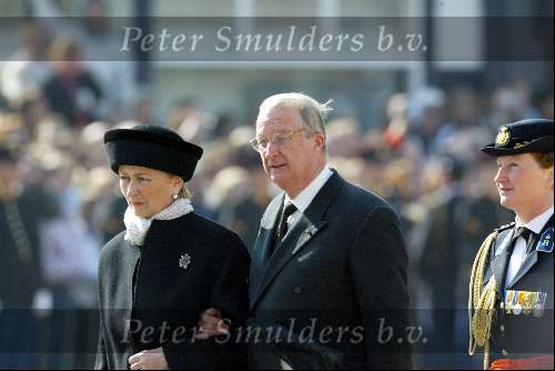 Delft 30 maart 2004
Begrafenis prinses Juliana in Grote kerk 
Koning Albert van Belgie met koningin Paola