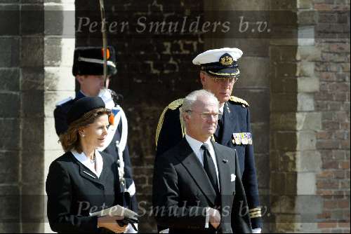 Delft 30 maart 2004
Begrafenis prinses Juliana in Grote kerk 
Koning Carl Gustaf en koningin Silvia