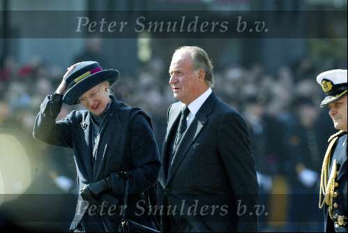 Delft 30 maart 2004
Begrafenis prinses Juliana in Grote kerk 
Koning Juan Carlos v Spanje en Koningin Margrethe van Denemarken
