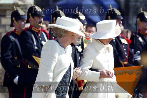 Delft 30 maart 2004
Begrafenis prinses Juliana in Grote kerk 
Koningin Beatrix Prins Bernhard en Prinses Irene