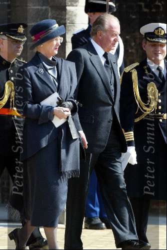 Delft 30 maart 2004
Begrafenis prinses Juliana in Grote kerk 
Koningin Margrethe en koning Juan Carlos