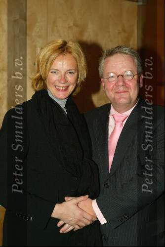 Amsterdam 13 maart 2004
Modeshow Mart Visser in het Hilton. Marijke Schaaphok en haar man Guido Maas