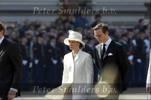 Delft 30 maart 2004
Begrafenis prinses Juliana in Grote kerk . Prinses Margaritha en prins Jaime